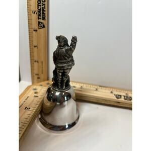 Vintage Santa Claus Metal Bell 1978 Holiday Collectible Christmas Decor